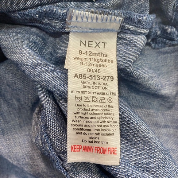 Raglan Denim Dress from NEXT sz 9-12 months EUC - Picture 4 of 7